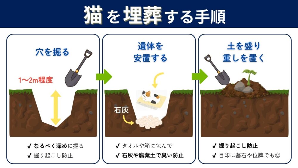 猫を埋葬する手順